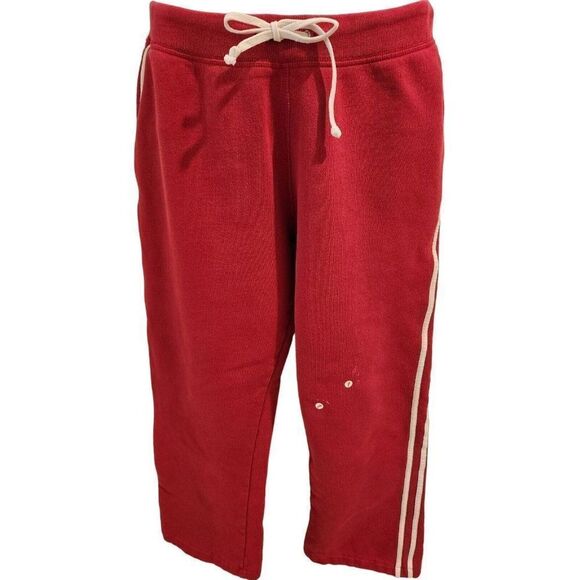 Vintage 90s Y2K Abercrombie Red White Striped Sweatpants XS Workout Track Pants - Picture 2 of 5